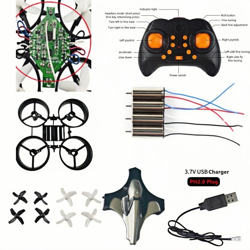 Eachine Drone E010 - Komplettes DIY-Drohnen-Kit 2.4G 6-Achsen-Gyroskop Headless 3D-Roll